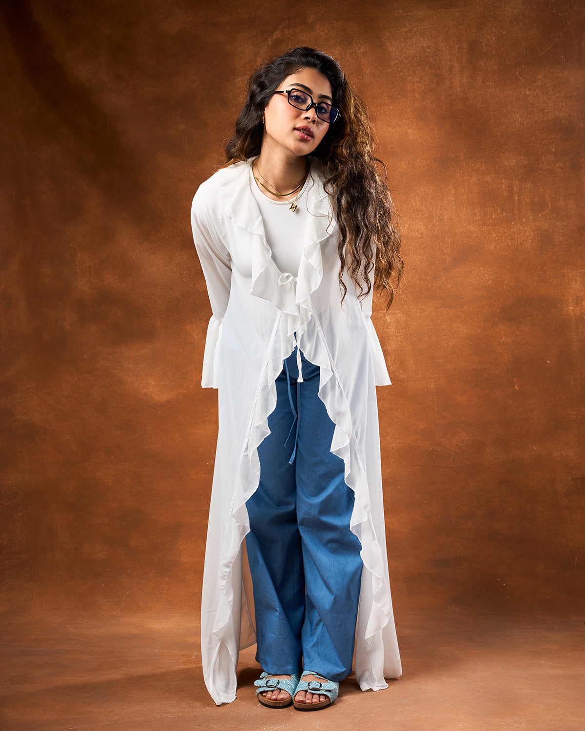 The ruffle cardy -White