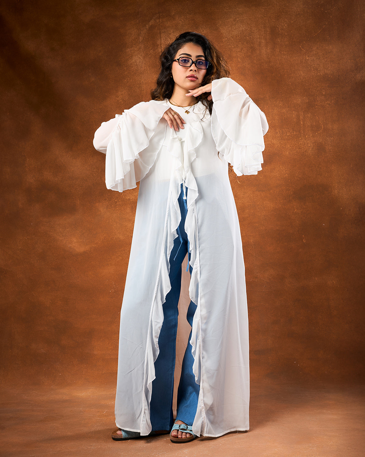 The ruffle cardy -White
