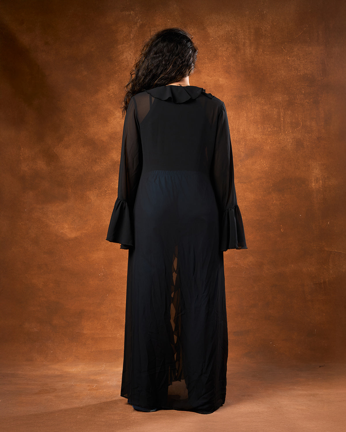 The ruffle cardy -Black